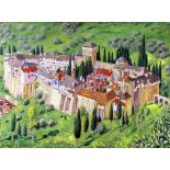 ***Harold Fletcher Trew (1888-1968) - Oil painting - "Monastery of Kilindari, Mount Athos,