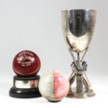 A Victorian silver prize cup, the plain bowl inscribed "Presented to Robert Daws Esqr. by the