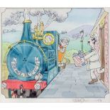 ***Peter Firmin (1928-2018) - Ink and watercolour - Jones the Steam getting into Ivor the Engine