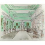 David Gentleman (born 1930) - Limited edition coloured print - The Long Room, Lords Cricket