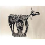 Sidney Robert Nolan (1917-1992) - Limited edition lithograph - Man and goat, 19.75ins x 25.75ins,