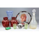 A small collection of 19th/20th Century glassware, including - early 20th Century French clear and