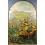 19th/20th Century English school - Oil painting - "The Embarkation of Henry VIII from Dover, 31st