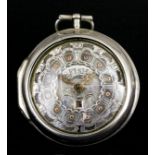A George II silver pair cased verge pocket watch by Henry Fish of London, No, 541, the silver