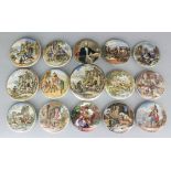 A collection of fifteen 19th Century coloured pot lids, including portrait of the late Prince