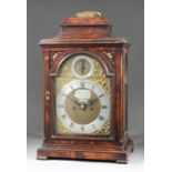 An early George III mahogany table clock by Haley & Son of London, the 7ins arched brass dial with