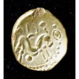 A Gallo-Belgic E uniface gold Stater (Ambiani - circa 60-50 B. C.), (weight 6.1 grammes -