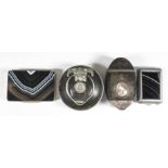 A silver mounted agate rectangular snuff box, 3.125ins x 2.125ins x 0.75ins high, stamped "Sterling"