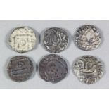 Six early Anglo-Saxon silver Sceattas (circa 600-775 A.D.)