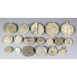 Eighteen Medieval lead seals, including Pope Gregory IX (1227-1241), the obverse showing St. Peter