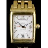 A modern gentleman's18k gold Jaeger-Le Coultre "Reverso" automatic wristwatch, Serial No. 2066838,