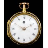 A George III silver gilt and enamel cased pocket watch by William Clements of London, No. 1702,