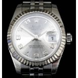 A modern lady's Rolex "Oyster Perpetual-Datejust" stainless steel cased wristwatch, serial No.