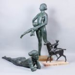Bernard Sindall (1924/25-1998) - Bronzed resin figure - "Mother swinging Child" (apparently from