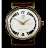 A 20th Century gentleman's Glashütte gilt metal and stainless steel cased manual wind wristwatch,