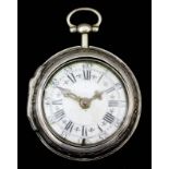 An 18th Century silver pair cased verge pocket watch by William Johnson of London, No. 1077, the