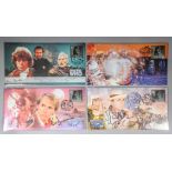 A collection of thirteen autographed Doctor Who first day covers, including signatures by Tom Baker,