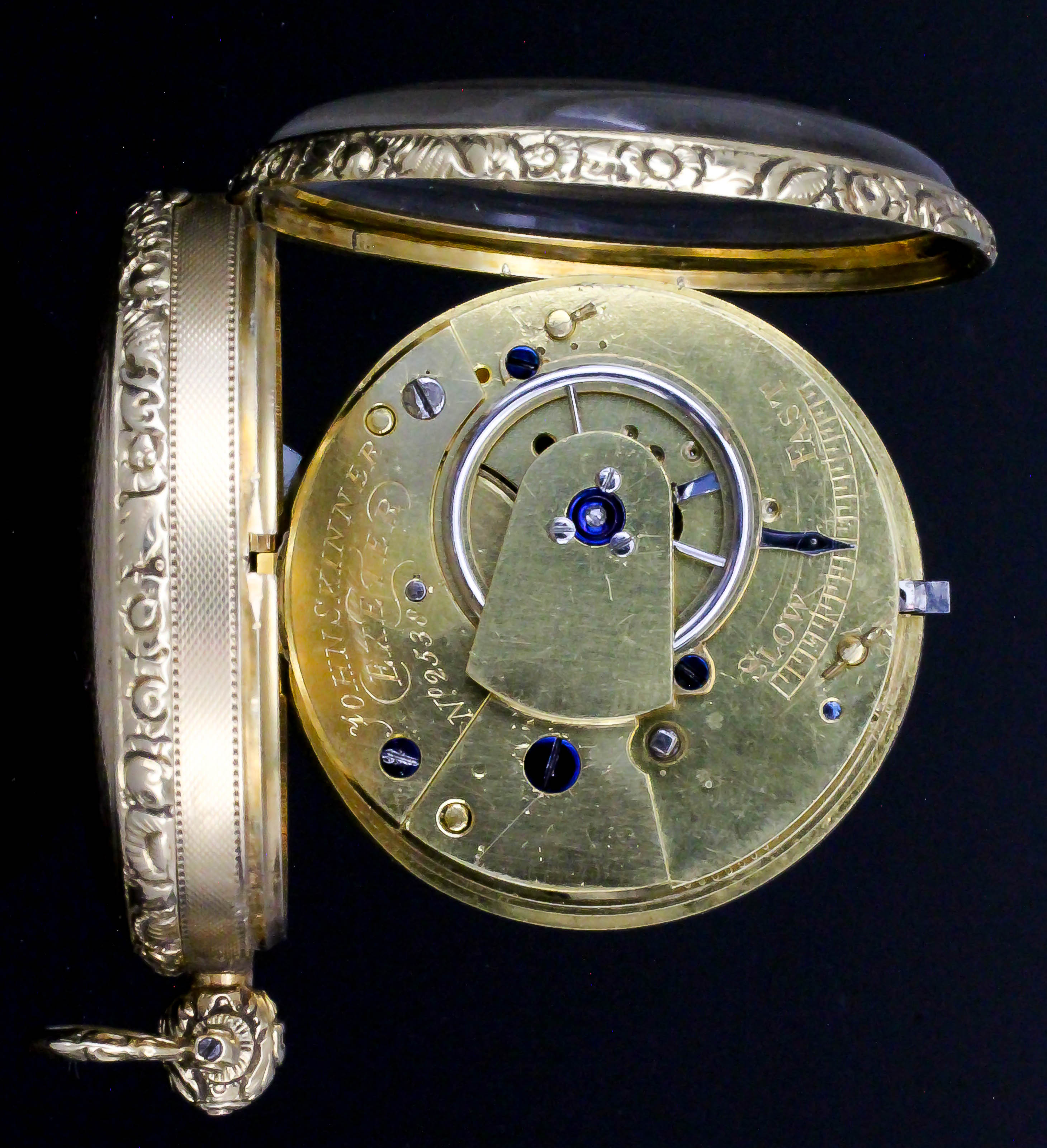 A George IV 18ct gold consular cased pocket watch by John Skinner of Exeter, No. 2538, the gold dial - Image 2 of 2