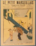 'LE PETIT MARSAILLES', Supplement Illustre, 1903, FRONT PAGE, tinted, 'Occasion mise a profit',14" x