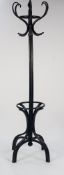 A TWENTIETH CENTURY BLACK JAPANNED BENTWOOD HAT, COAT AND UMBRELLA STAND (A.F.)