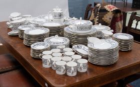 ROYAL WORCESTER ENGLISH FINE BONE CHINA 'PADUA' PATTERN DINNER AND COFFEE SERVICE FOR 14 PERSONS,