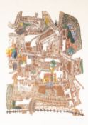 L.J. SMITH (TWENTIETH CENTURY) ARTIST SIGNED COLOURED WOODBLOCK PRINT 'St Albans' map 2 Signed.