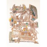 L.J. SMITH (TWENTIETH CENTURY) ARTIST SIGNED COLOURED WOODBLOCK PRINT 'St Albans' map 2 Signed.