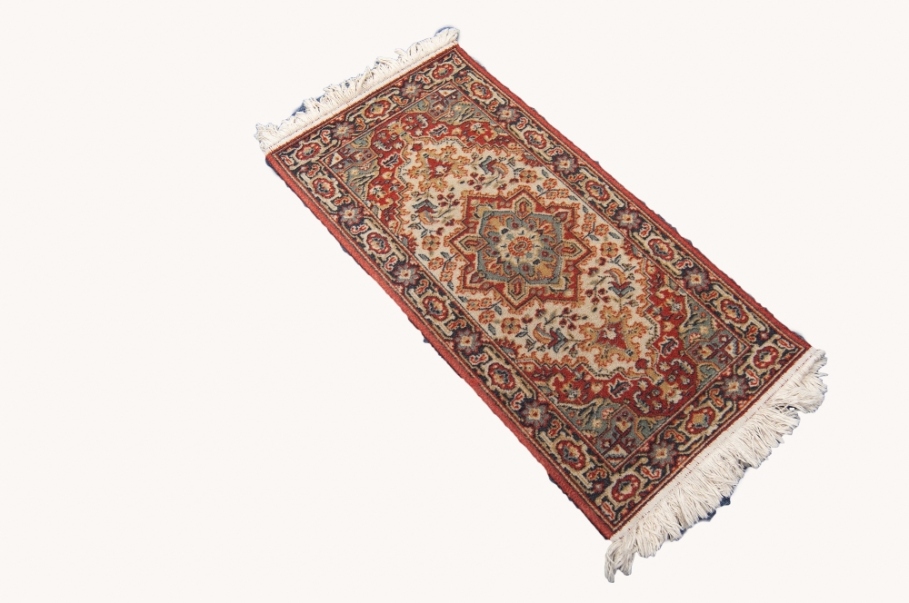 A BELGIUM 'SUPER TAJ' LOOM WOVEN ALL-WOOL RUG, of Persian all-over floral design on a fawn field, - Image 2 of 3