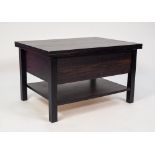 MODERN BLACK ASH EFFECT COFFEE TABLE WITH FOLD-OVER TOP