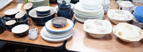 TWENTY THREE PIECE 'BRECON' PATTERN POTTERY PART DINNER AND TEA SERVICE, together with a