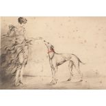 DEGOUY (1910-1979) DRYPOINT ETCHINGS, TWO Studies of female figures with dogs each signed in