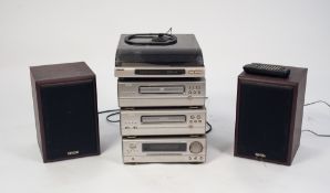 THREE PART DENON UDR-77 PERSONAL COMPONENT MUSIC SYSTEM, comprising: COMPACT DISC PLAYER, STEREO