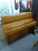 CHALLEN UPRIGHT PIANOFORTE, IN LIGHT MAHOGANY CASE