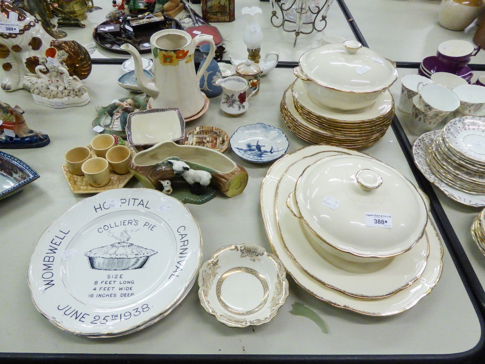 PAIR OF POTTERY COMMEMORATIVE PLATES FOR EDGAR S. WROE, HIGH STREET, WOMBWELL 'WOMBWELL HOSPITAL