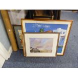 FOUR UNFRAMED COLOUR PRINTS, H. MOLLOY, WATERCOLOUR, ARCHITECTURAL DRAWING, KOS, GOUACHE DRAWING,