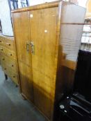 A GENT'S WALNUTWOOD SEMI-FITTED SMALL WARDROBE