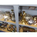 ELECTROPLATE TEAPOT AND A PLATED FRUIT BOWL, EP CIRCULAR DISH WITH COVER, AND OTHER VARIOUS PIECES