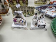 TWO NINETEENTH CENTURY CONTINENTAL PORCELAIN 'GO TO BED' GROUPS, 'TWELVE MONTHS AFTER MARRIAGE'