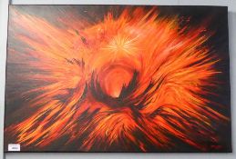 JOHN CHARLES 'BARRY' STOCKTON (1942-2015) ACRYLIC ON CANVAS 'Exploding Sun' Signed and dated 2011