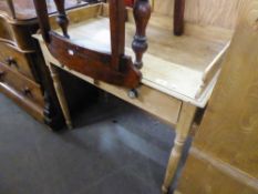 A PINE WASHSTAND WITH TWO DRAWERS