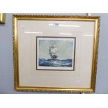 AN ARTISTS SIGNED COLOUR PRINT 'TEA CLIPPER'