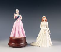 TWO BOXED ROYAL DOULTON LIMITED EDITION ROYAL COMMEMORATIVE CHINA FIGURES, 'QUEEN ELIZABETH THE