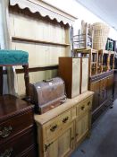 A MODERN PINE WELSH DRESSER WITH RAISED PLATE RACK, 3'9" WIDE