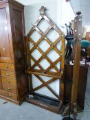 AN ARTS AND CRAFTS PITCH PINE HALLSTAND