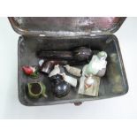 MINOR COLLECTABLES, MIXED LOT, to include: CASED WOODEN PIPE WITH ELECTROPLATED MOUNTS, 'SILVER'