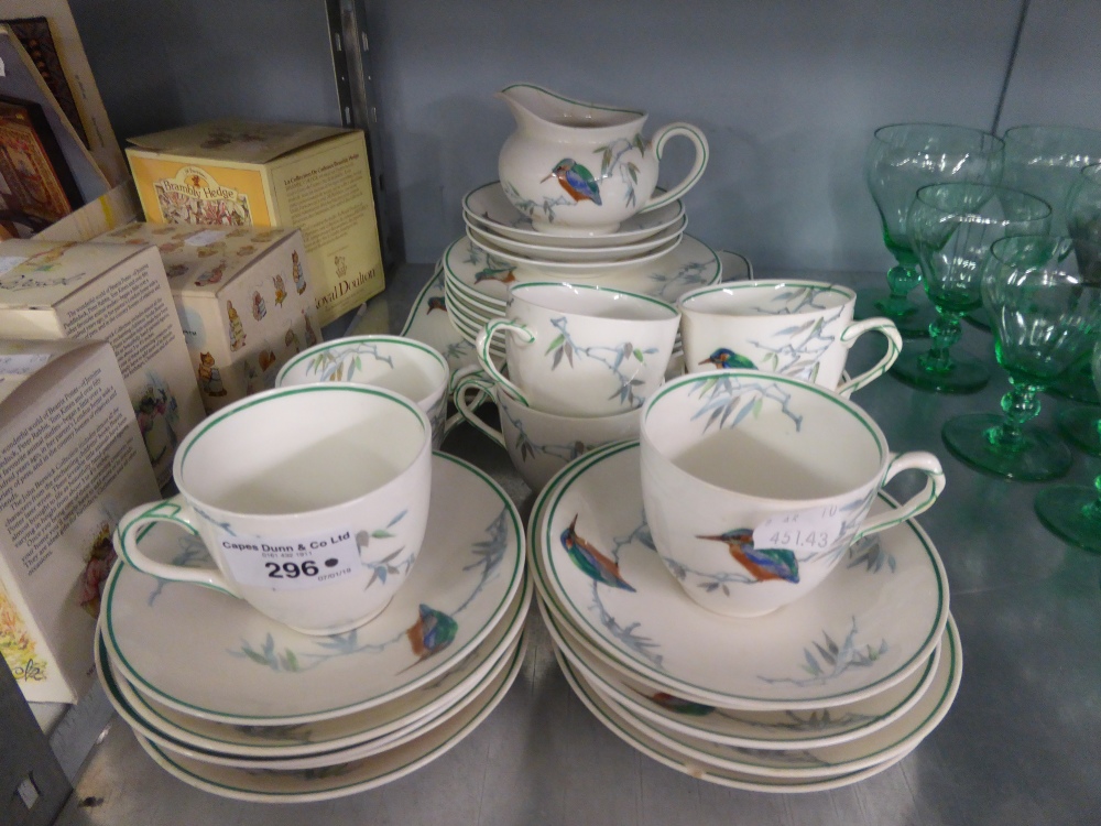 ROYAL DOULTON CHINA PART TEA SERVICE, VIZ 7 CUPS, 13 SAUCERS, 6 SIDE PLATES, PAIR OF SANDWICH PLATES