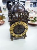 SMITH'S LTD., GREAT BRITAIN, BRASS LANTERN CLOCK WITH 8 DAYS MOVEMENT, 7" HIGH