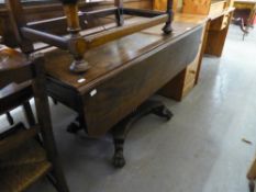 A REGENCY MAHOGANY PEMBROKE TABLE, THE SOLID TOP HAVING CANTED CORNERS OVER SINGLE END DRAWER,