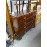 AN EARLY 19TH CENTURY MAHOGANY CHEST OF TWO SHORT AND THREE GRADUATED LONG DRAWERS, ON BRACKET FEET,