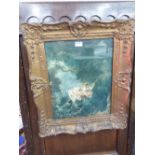 AFTER FRAGONARD COLOUR PRINT FROM THE MEMPES SERIES OF GREAT MASTERS 'THE SWING' 18" X 14", GILT